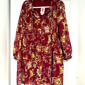 Time and True Pleated Babydoll Dress